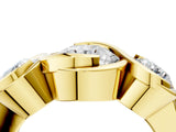 Yellow gold Three-Stone Round Diamond Wave Band with Bezel Setting_18