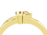 Yellow gold Three-Stone Round Garnet Leaf Bypass Ring with Bezel Setting_10