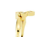 Yellow gold Three-Stone Round Moissanite Leaf Bypass Ring with Bezel Setting_16