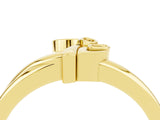 Yellow gold Three-Stone Round Yellow Sapphire Leaf Bypass Ring with Bezel Setting_22