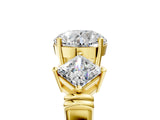 Yellow gold Three-Stone Round and Princess Cut Diamond Ring with Channel Band and Four-Prong Setting_29