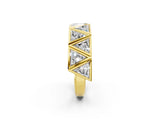 Yellow gold Triangle Diamond Geometric Mens Band_2