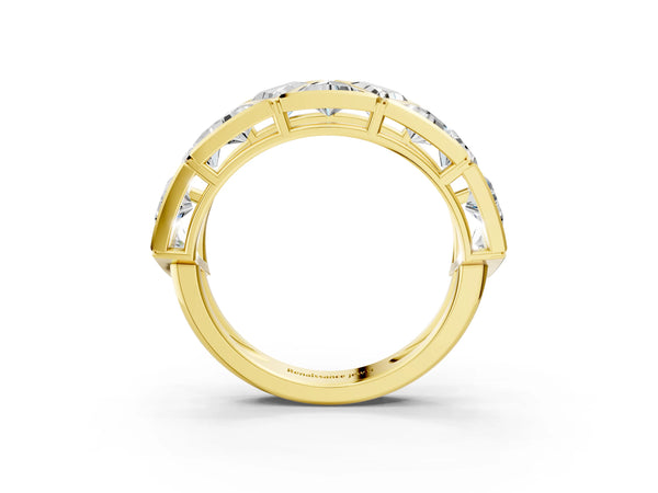 Yellow gold Triangle Diamond Geometric Mens Band