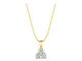 Yellow gold Triangular Cluster Round Diamond Prong Pendant_17