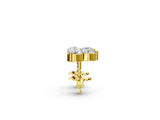 Yellow gold Triangular Cluster Round Diamond Stud Earrings with Prong Setting_24