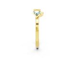 Yellow gold Trillion Blue Topaz Open Band Ring with Bezel Setting_8