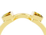 Yellow gold Trillion Citrine Open Band Ring with Bezel Setting_10