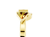 Yellow gold Trillion Citrine Open Band Ring with Bezel Setting_11