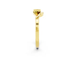 Yellow gold Trillion Citrine Open Band Ring with Bezel Setting_8