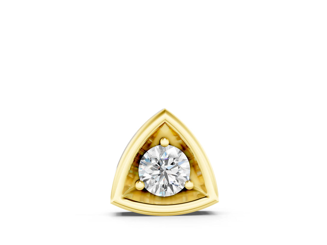 Yellow gold Trillion Cut Diamond Bezel Pendant_6