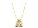 Yellow gold Trillion Cut Diamond Bezel Pendant_7