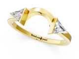Yellow gold Trillion Cut Open Band with Bezel Set Diamonds_39