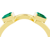 Yellow gold Trillion Emerald Open Band Ring with Bezel Setting_10