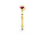 Yellow gold Trillion Garnet Open Band Ring with Bezel Setting_8