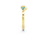 Yellow gold Trillion Green Sapphire Open Band Ring with Bezel Setting_8