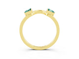 Yellow gold Trillion Green Sapphire Open Band Ring with Bezel Setting_9