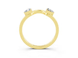 Yellow gold Trillion Moissanite Open Band Ring with Bezel Setting_9