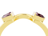 Yellow gold Trillion Morganite Open Band Ring with Bezel Setting_10
