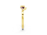Yellow gold Trillion Morganite Open Band Ring with Bezel Setting_8