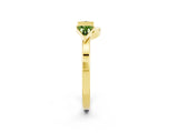 Yellow gold Trillion Peridot Open Band Ring with Bezel Setting_8