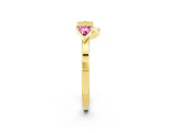 Yellow gold Trillion Pink Sapphire Open Band Ring with Bezel Setting_20