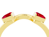 Yellow gold Trillion Ruby Open Band Ring with Bezel Setting_10