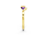 Yellow gold Trillion Tanzanite Open Band Ring with Bezel Setting_8