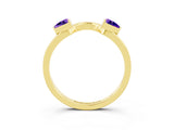 Yellow gold Trillion Tanzanite Open Band Ring with Bezel Setting_9