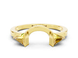Yellow gold Trillion Yellow Sapphire Open Band Ring with Bezel Setting_18