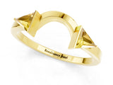 Yellow gold Trillion Yellow Sapphire Open Band Ring with Bezel Setting_19