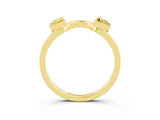 Yellow gold Trillion Yellow Sapphire Open Band Ring with Bezel Setting_21