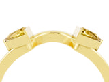 Yellow gold Trillion Yellow Sapphire Open Band Ring with Bezel Setting_22