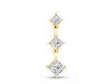 Yellow gold Triple Princess Cut Drop Pendant with Four-Prong Setting_6