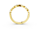 Yellow gold Twist Infinity Diamond Band with Round Stones and Pavé Setting_44