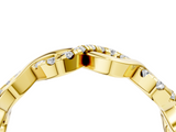 Yellow gold Twist Infinity Diamond Band with Round Stones and Pavé Setting_45
