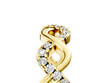 Yellow gold Twist Infinity Diamond Band with Round Stones and Pavé Setting_46