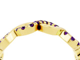 Yellow gold Twist Infinity Round Amethyst Band with Pavé Setting_10