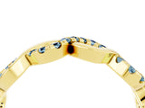 Yellow gold Twist Infinity Round Aquamarine Band with Pavé Setting_10