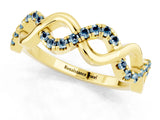 Yellow gold Twist Infinity Round Aquamarine Band with Pavé Setting_7