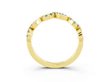 Yellow gold Twist Infinity Round Aquamarine Band with Pavé Setting_9