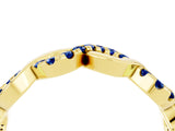 Yellow gold Twist Infinity Round Blue Sapphire Band with Pavé Setting_10