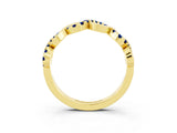 Yellow gold Twist Infinity Round Blue Sapphire Band with Pavé Setting_9