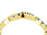 Yellow gold Twist Infinity Round Blue Topaz Band with Pavé Setting_10