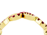 Yellow gold Twist Infinity Round Garnet Band with Pavé Setting_10
