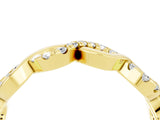 Yellow gold Twist Infinity Round Moissanite Band with Pavé Setting_10