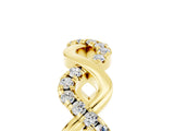 Yellow gold Twist Infinity Round Moissanite Band with Pavé Setting_11