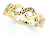 Yellow gold Twist Infinity Round Moissanite Band with Pavé Setting_7