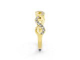 Yellow gold Twist Infinity Round Moissanite Band with Pavé Setting_8