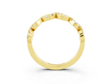 Yellow gold Twist Infinity Round Moissanite Band with Pavé Setting_9