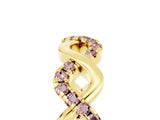 Yellow gold Twist Infinity Round Morganite Band with Pavé Setting_11